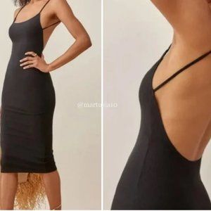 Reformation Kelsee black Midi Dress